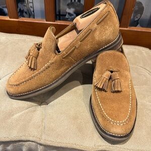 Sperry Brown Suede Loafers with Tassel Accents